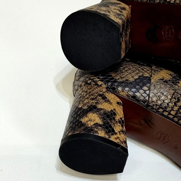 Joie Vero Cuoio Ramet Leather Python Ankle Boots Womens EUR 40 US 9.5 Block Heel - Picture 9 of 12